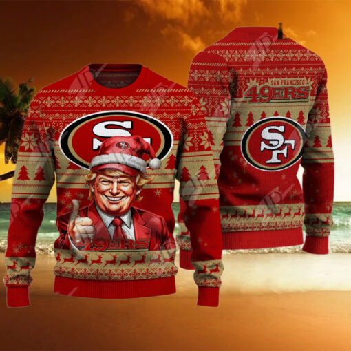 San Francisco 49ers Christmas Donald Trump Knitted Sweater