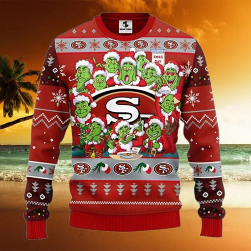 San Francisco 49ers Christmas Ugly Sweater 12 Grinch Xmas Day Show Your Team Spirit