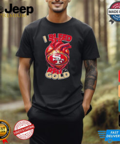 San Francisco 49ers I bleed red and gold heart shirt