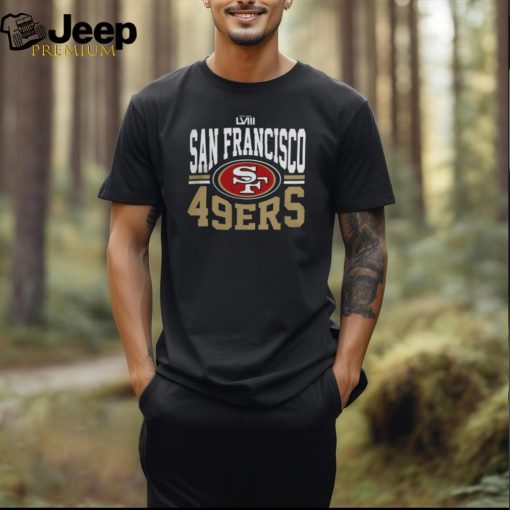 San Francisco 49ers Majestic Threads Super Bowl LVIII Tri Blend Logo Shirt