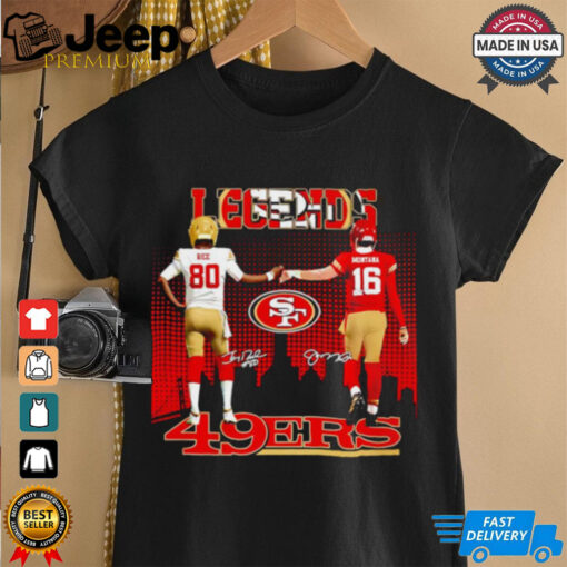 San Francisco 49ers Rice and Montana Legends skyline shirt