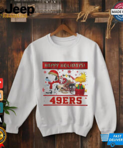 San Francisco 49ers Snoopy and Woodstock Happy Holidays shirt