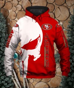 San Francisco 49ers White Skull Red Hoodies Print Full