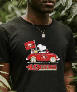 San Francisco 49ers X Peanuts Snoopy And Woodstock Drove Car Shirt