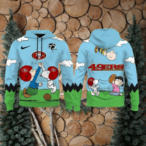 San Francisco 49ers X Snoopy Peanuts 75th Anniversary Hoodie