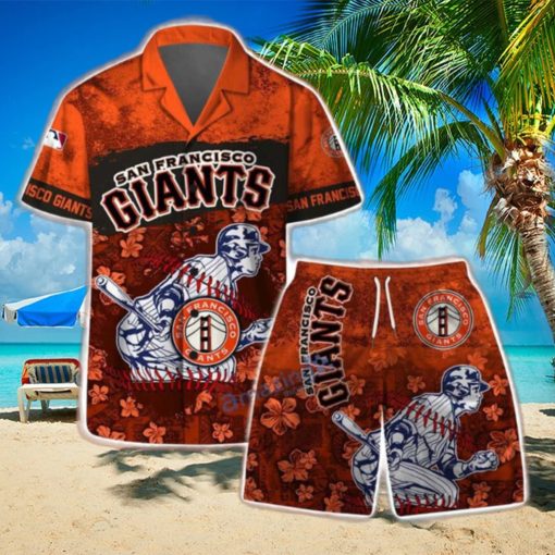 San Francisco Giants MLB Flower 3D Aloha Summer Hawaiian Shirt & Short