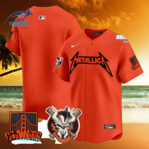 San Francisco Giants Metallica Orange Baseball Jersey