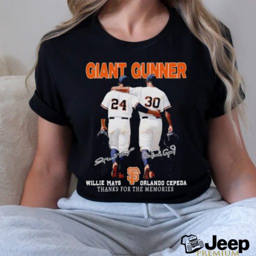 San Francisco Giants Orlando Cepeda Willie Mays Giant Gunner T Shirt