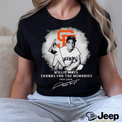 San Francisco Giants Willie Mays 1931 2024 thank you for the memories signature shirt