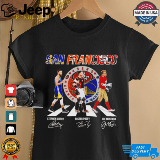 San Francisco sports teams Curry Posey Montana signatures Shirt