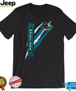 San Jose Sharks Starter Black Color Scratch T Shirt