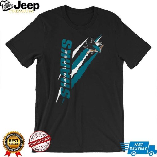 San Jose Sharks Starter Black Color Scratch T Shirt