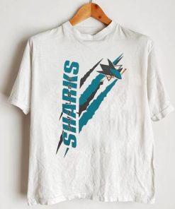 San Jose Sharks Starter White Color Scratch T Shirt