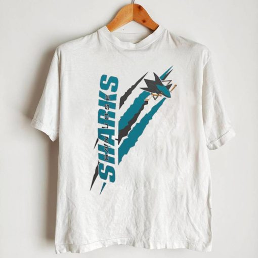 San Jose Sharks Starter White Color Scratch T Shirt