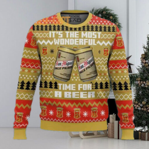 San Miguel UK beer Ugly Christmas Sweater – Fun Holiday Beer Lover Sweater