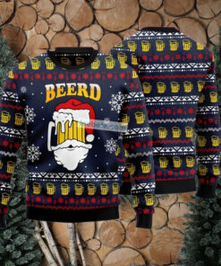 Santa Beerd Cup Blue Ugly Xmas Sweater