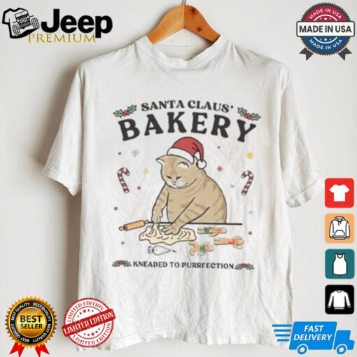 Santa Claus Bakery Funny Xmas Cat Owner Gift T Shirt