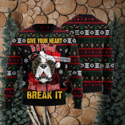 Santa Claus Bulldog Face Black Naughty Ugly Sweater