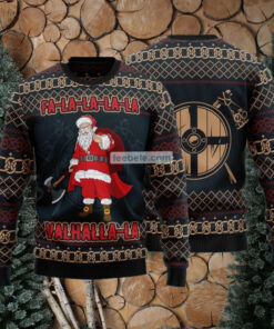 Santa Claus Falalala Valhallala Viking Christmas Sweaters On Sale