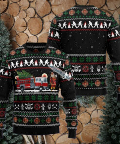 Santa Claus Firefighter Dad Crazy Christmas Sweater