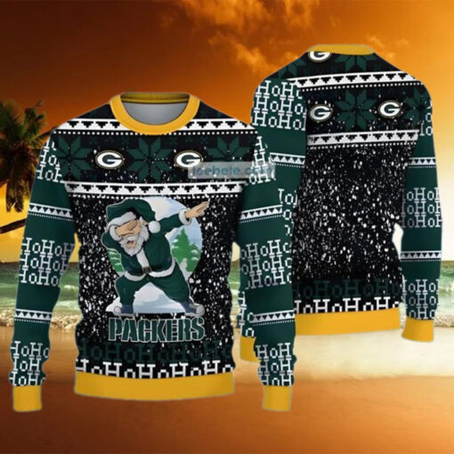 Santa Claus Ho Ho Ho Green Bay Packers Ugly Christmas Sweater 2024