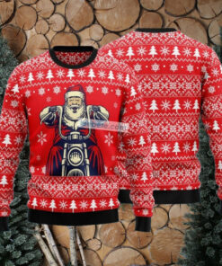 Santa Claus Ride Motorcycle Red Best Christmas Sweatshirts