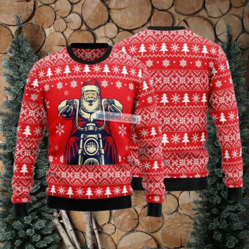 Santa Claus Ride Motorcycle Red Best Christmas Sweatshirts