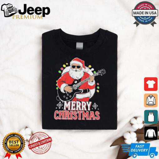 Santa Claus Rock Guitar Merry Christmas Shirt