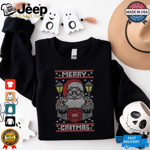 Santa Claus playing Dungeons and Dragons Merry Critmas shirt