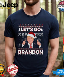 Santa Donald Trump fuck Biden let’s go brandon Ugly Christmas 2024 Shirt