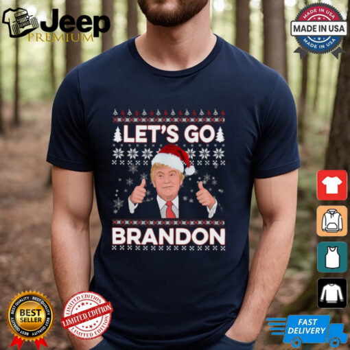 Santa Donald Trump fuck Biden let’s go brandon Ugly Christmas 2024 Shirt