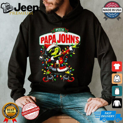 Santa Grinch Dadbing Papa John’s Pizza Christmas shirt