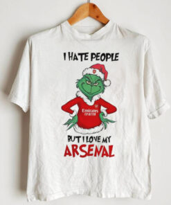 Santa Grinch I hate people but I love my Arsenal 2024 shirt