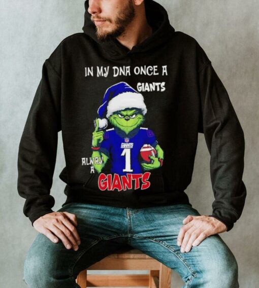 Santa Grinch in my DNA once a Giants alway a New York Giants Christmas shirt