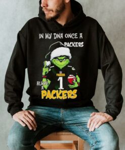 Santa Grinch in my DNA once a Packers alway a Green Bay Packers Christmas shirt