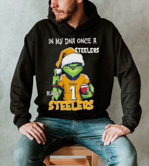 Santa Grinch in my DNA once a Steelers alway a Pittsburgh Steelers Christmas shirt