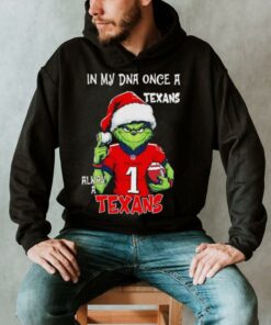 Santa Grinch in my DNA once a Texans alway a Houston Texans Christmas shirt