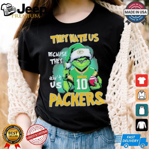 Santa Grinch they hate us because they ain’t us Green Bay Packer christmas 2024 shirt