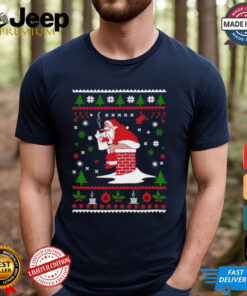 Santa Pooping Down The Chimney Ugly Christmas 2024 Shirt