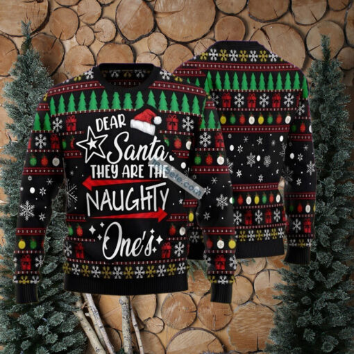 Santa They Are Naughty Ones Black Ugly Sweater