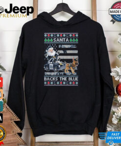 Santa back the blue dog christmas shirt