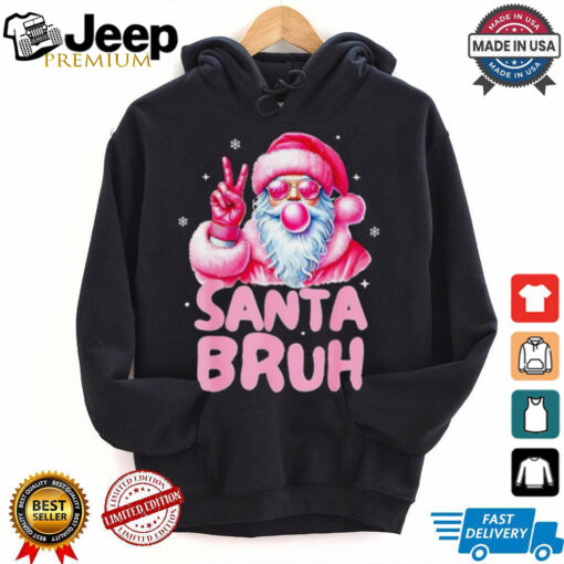 Santa blowing bubble gum Santa bruh Christmas shirt