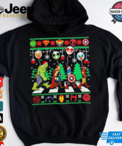 Santa hat Superhero Avengers ugly Christmas shirt