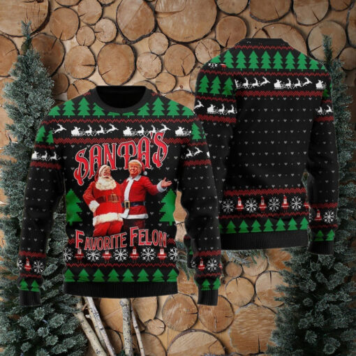 Santas Favorite Felon Trump Ugly Christmas Sweater