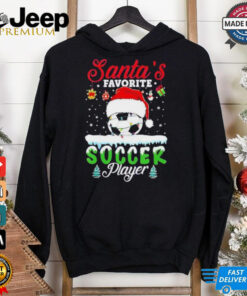 Santa’s Favorite Soccer Player Christmas Football T Shirt