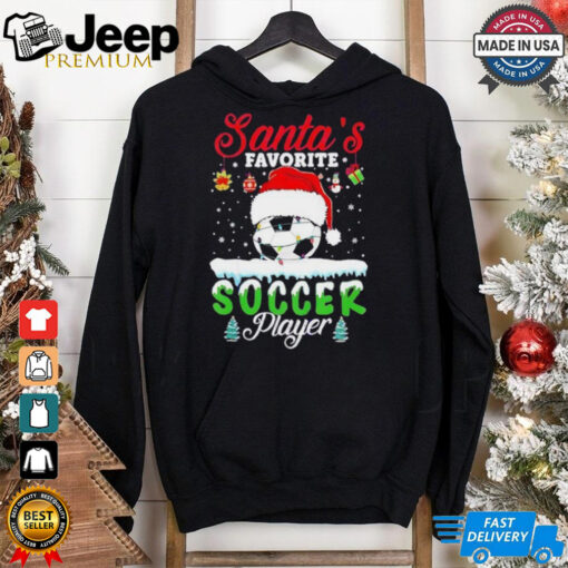 Santa’s Favorite Soccer Player Christmas Football T Shirt