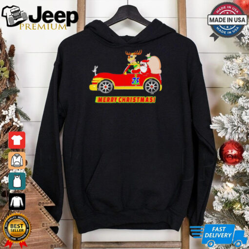 Santa’s driving new car Merry Christmas shirt