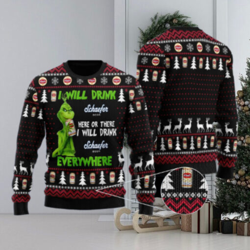 Schaefer Grinch Will Drink Everywhere Ugly Sweater