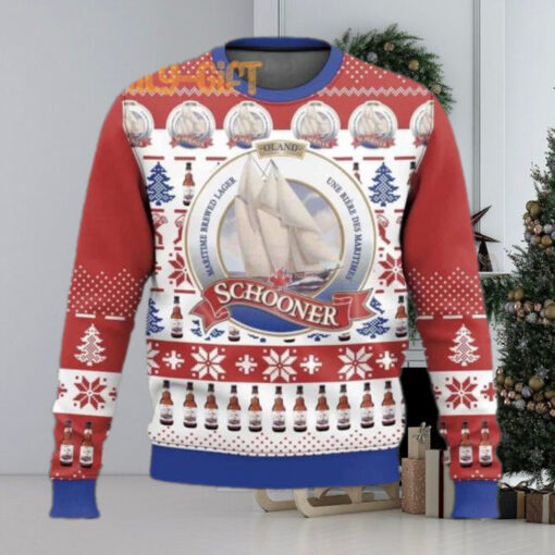 Schooner Beer Ugly Christmas Sweater – Fun Holiday Beer Lover Sweater