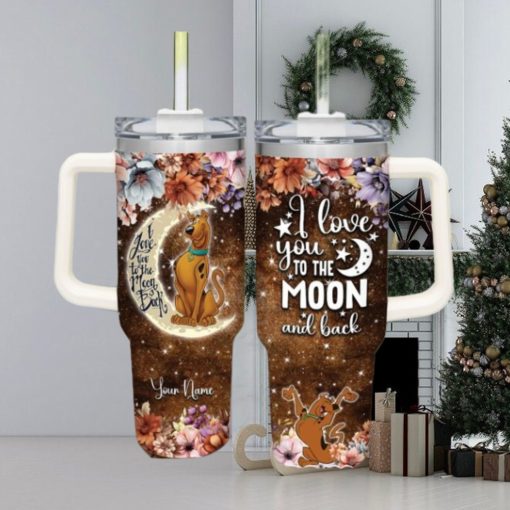 Scooby Doo Customized 40 Oz Tumbler I Love You To The Moon and Back